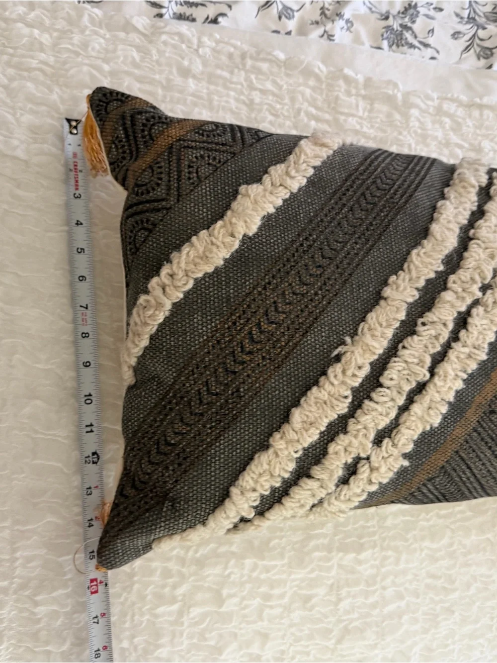 Handwoven Boho lumbar Pillow & cover